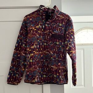 NWT Patagonia W’s Synchilla 3/4 snap size M color “fitz Roy patchwork night plum